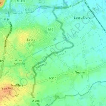 Mappa topografica Gibraltar, altitudine, rilievo