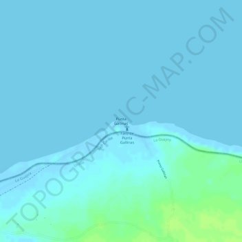 Mappa topografica Punta Gallinas, altitudine, rilievo