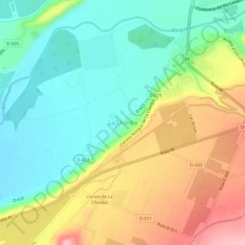 Mappa topografica La Chimba, altitudine, rilievo