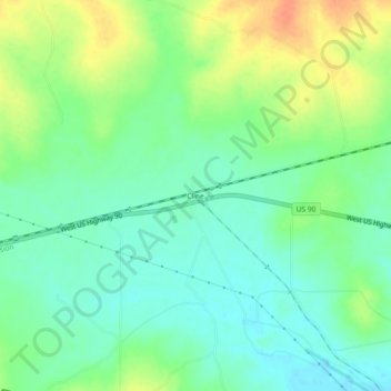 Mappa topografica Cline, altitudine, rilievo