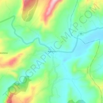 Mappa topografica Nariño, altitudine, rilievo