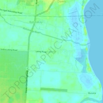 Mappa topografica Leling, altitudine, rilievo