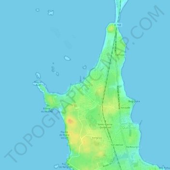 Mappa topografica Portivy, altitudine, rilievo