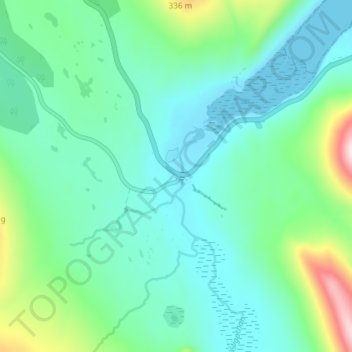 Mappa topografica Sligachan, altitudine, rilievo