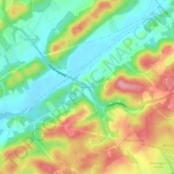 Mappa topografica Bull Run, altitudine, rilievo