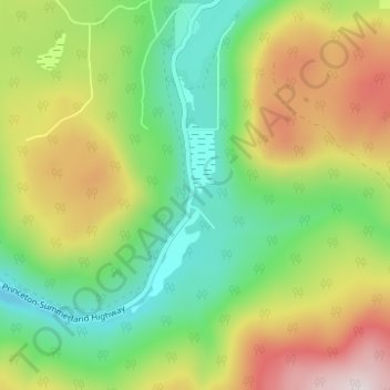 Mappa topografica Jellicoe, altitudine, rilievo