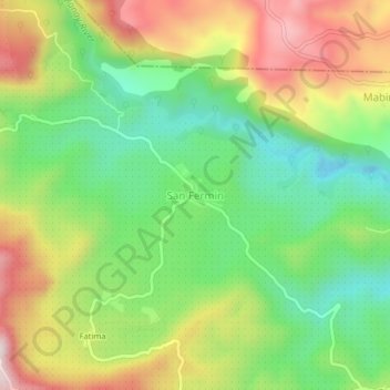 Mappa topografica San Fermin, altitudine, rilievo