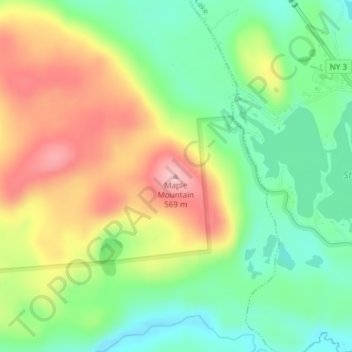 Mappa topografica Maple Mountain, altitudine, rilievo