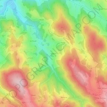 Mappa topografica Gagnon, altitudine, rilievo