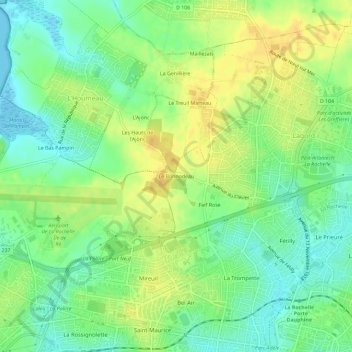 Mappa topografica Le Bonnodeau, altitudine, rilievo