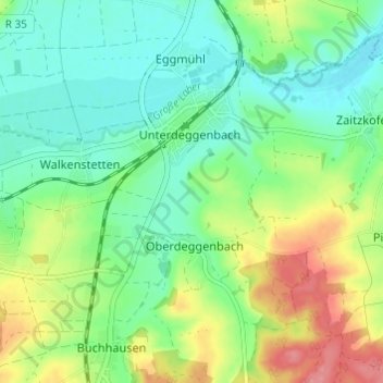 Mappa topografica Zeissethof, altitudine, rilievo