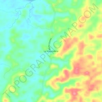 Mappa topografica La Magdalena, altitudine, rilievo