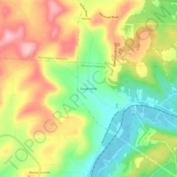 Mappa topografica Sandy Valley, altitudine, rilievo