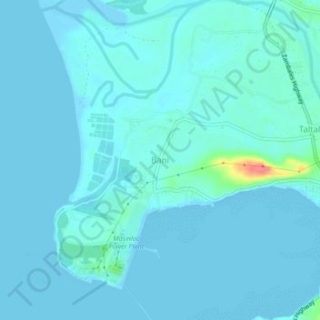 Mappa topografica Bani, altitudine, rilievo