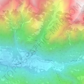 Mappa topografica Savogno, altitudine, rilievo