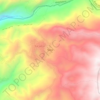 Mappa topografica Toche, altitudine, rilievo