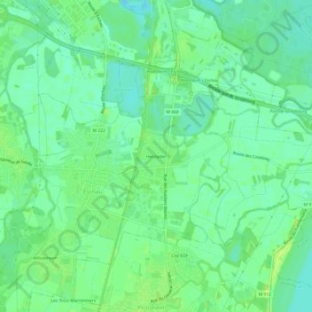 Mappa topografica Hetzlader, altitudine, rilievo