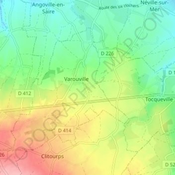 Mappa topografica Hau de la Lande, altitudine, rilievo