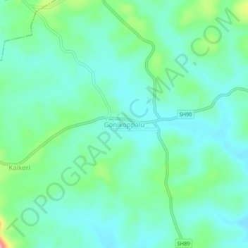 Mappa topografica Gonikoppalu, altitudine, rilievo