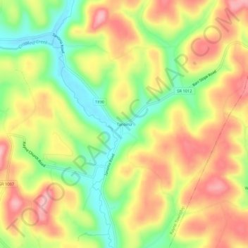 Mappa topografica Tanoma, altitudine, rilievo