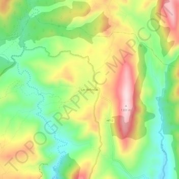 Mappa topografica Las Bellostas, altitudine, rilievo