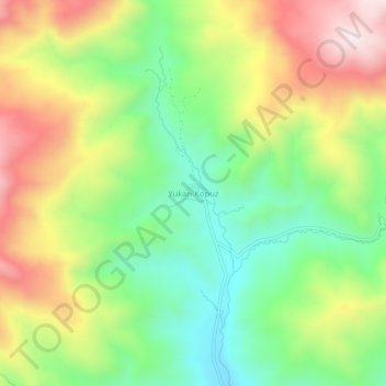 Mappa topografica Yukarı Kopuz, altitudine, rilievo