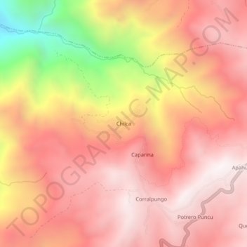 Mappa topografica Chilca, altitudine, rilievo