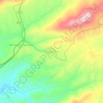 Mappa topografica Vale de Porco, altitudine, rilievo