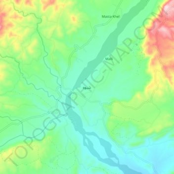 Mappa topografica Shewa, altitudine, rilievo