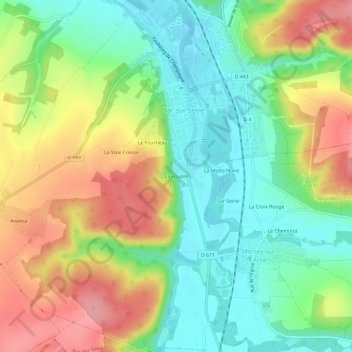 Mappa topografica La Foudre, altitudine, rilievo