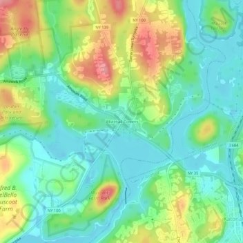Mappa topografica Whitehall Corners, altitudine, rilievo