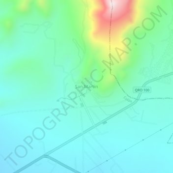 Mappa topografica San Martín, altitudine, rilievo