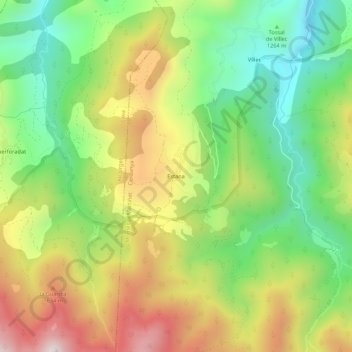 Mappa topografica Estana, altitudine, rilievo