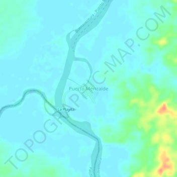 Mappa topografica Puerto Merizalde, altitudine, rilievo