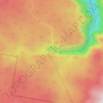 Mappa topografica Tuross Falls, altitudine, rilievo