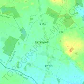 Mappa topografica Dammwolde, altitudine, rilievo