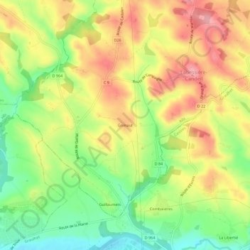Mappa topografica Grimaut, altitudine, rilievo