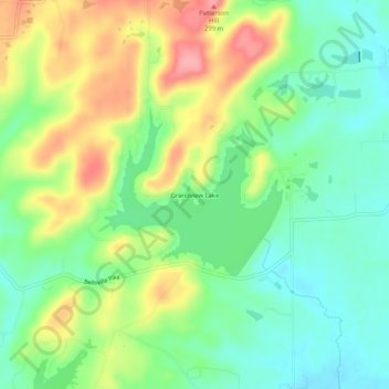 Mappa topografica Grandview Lake, altitudine, rilievo
