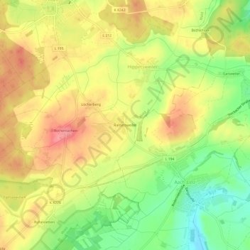Mappa topografica Riedetsweiler, altitudine, rilievo