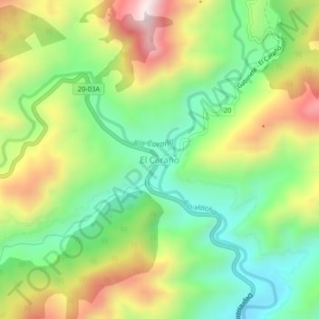 Mappa topografica El Caraño, altitudine, rilievo