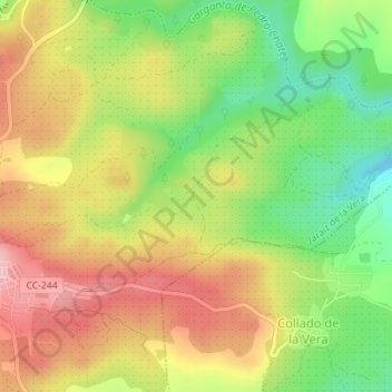 Mappa topografica Los Leales, altitudine, rilievo