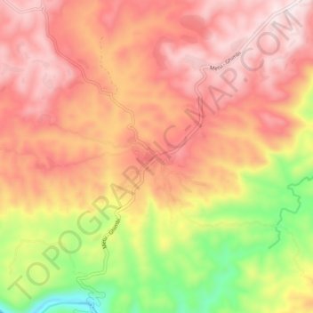 Mappa topografica Supe, altitudine, rilievo