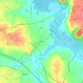 Mappa topografica Silveiro, altitudine, rilievo