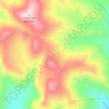 Mappa topografica Umbría del Carrascal, altitudine, rilievo