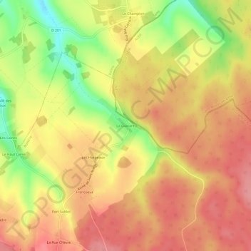 Mappa topografica La Guinant, altitudine, rilievo