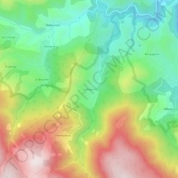 Mappa topografica La Pigeyre, altitudine, rilievo