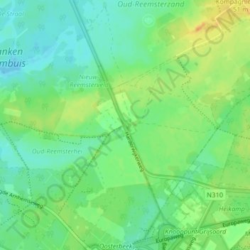 Mappa topografica Oud-Reemst, altitudine, rilievo
