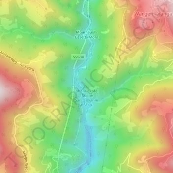 Mappa topografica Monte San Giovanni, altitudine, rilievo