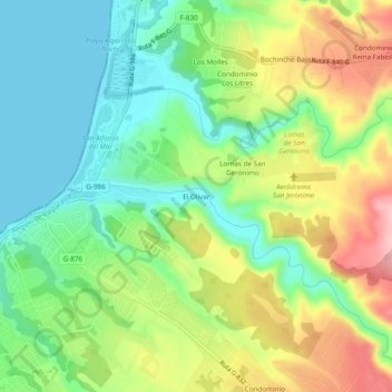 Mappa topografica El Olivar, altitudine, rilievo