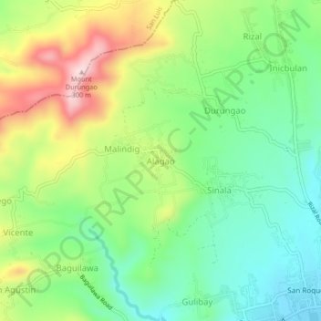Mappa topografica Alagao, altitudine, rilievo